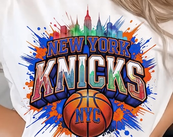 Knicks Basketball PNG, New York Basketball Design, Knicks Fan Gift, Basketball Sublimation, Game Day Shirt PNG Download