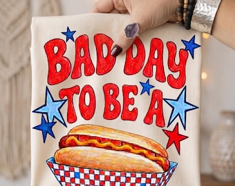 Bad Day To Be A Hotdog PNG, Amerikanische Flagge PNG, Vaterländische PNG, Amerikanisch gemacht Png, Whimsy Png, Girly Png, Streifen Png, Gedenktag Png