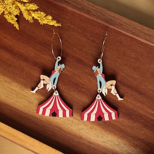 Zirkus Hoop Ohrringe, Zirkus Thema Ohrringe