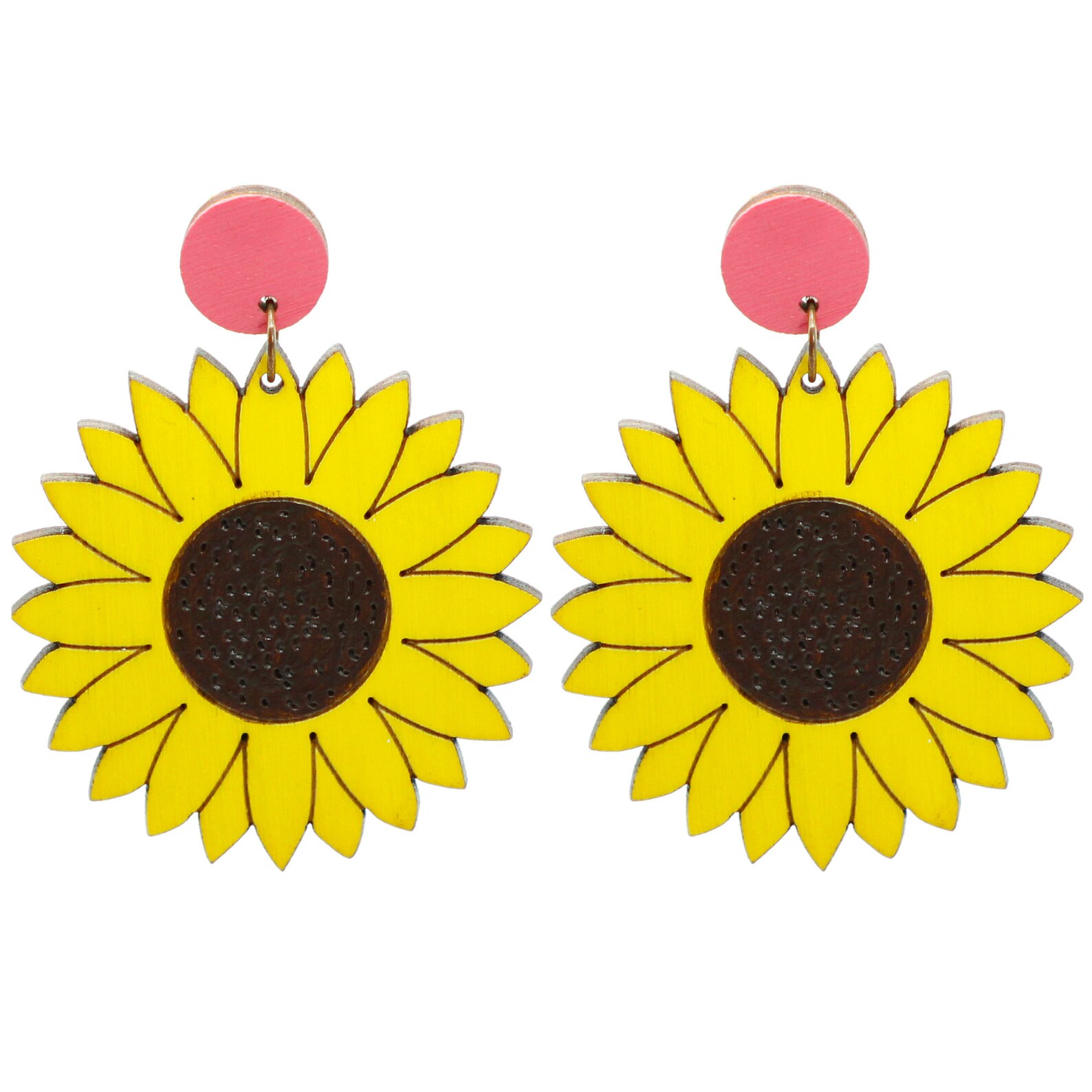 Sunflower Stud Dangle Earrings Sunflower Statement Earrings Etsy