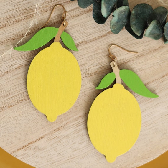 1 Paio Orecchini Divertenti A Forma Di Frutta, Pendenti Limone, Leggeri E Colorati, Gioielli Moda Per Donna, Regalo Estivo