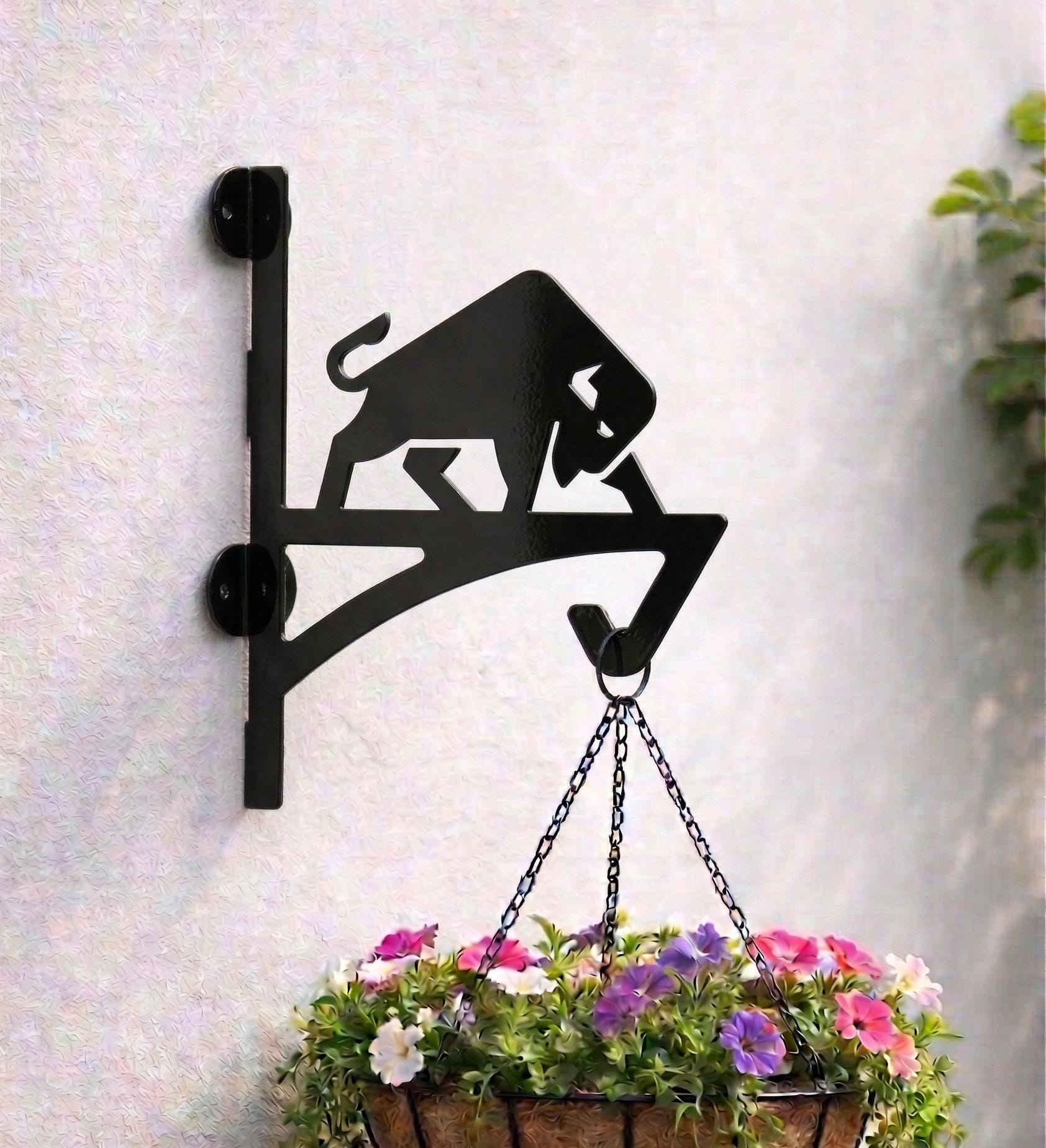 Ganci A Muro In Legno Di Faggio Per Piante: 2 Pezzi Con Viti (Supporto Per Fiori E Campanelli Eolici)