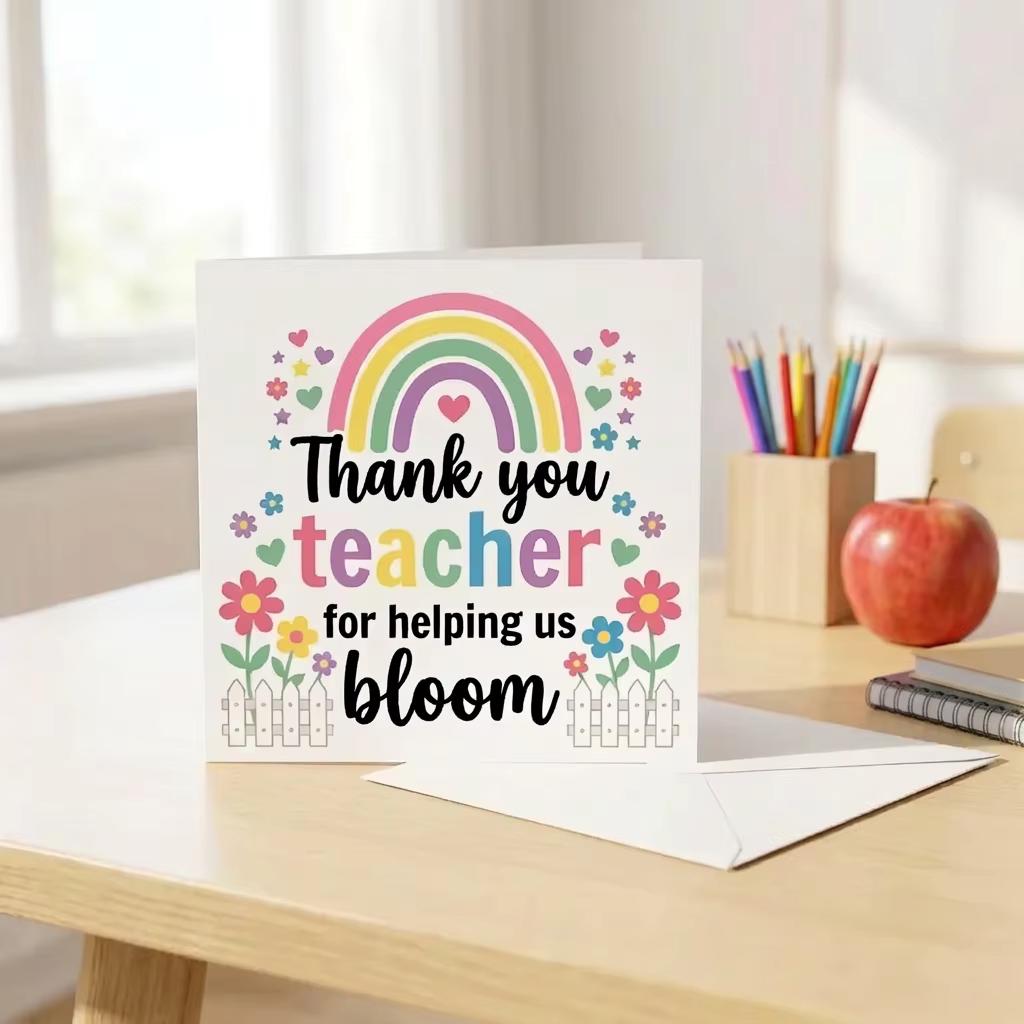 Thank You Teacher Card, Personalised Thank You Card, End of Term Gift ...