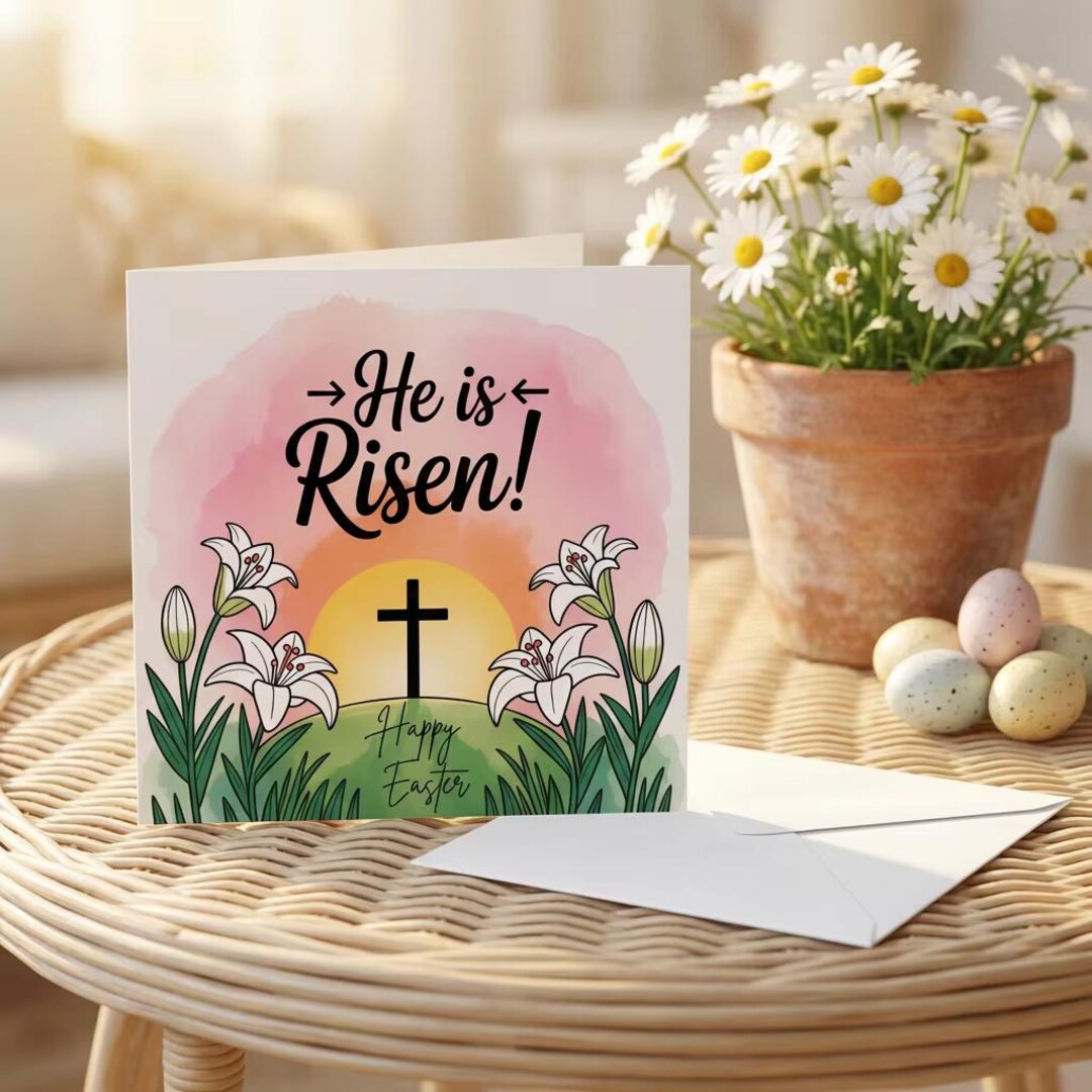 Christian Happy Easter Card, Elegant Religious Easter Card, Easter ...