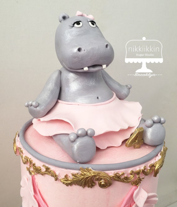 Download Ballerina Hippo Cake Topper Etsy