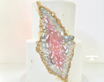 Geode Wedding Cake Two Tiered - DOES NOT SHIP