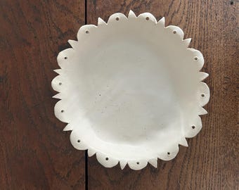 Handmade Decorative Plate with scalloped edge