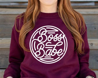 Suéter Boss Babe - Sudadera Boss Babe - Camiseta Boss Babe - Chica Jefa - Camiseta Emprendedora - Regalo Boss Babe - Camiseta Jefa para Mujer - Mamá Jefa
