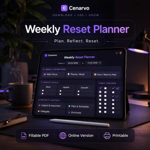 Weekly Reset Planner PDF + HTML, Reset Your Week, Habit Tracker, Productivity System, Goal Planner