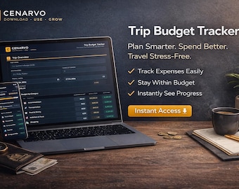 Trip Budget Tracker Printable | Travel Expense Planner | Interactive HTML Vacation Finance Worksheet | Budget Sheet | Instant Download