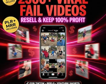 2500+ Viral Funny Fail Videos (PLR + MRR)| TikTok, YouTube, Instagram |Reels Bundle| Digital Business