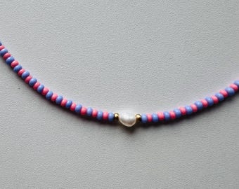 Zarte Perlenkette Pastell