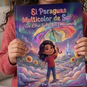 CUENTO INFANTIL PERSONALIZADO: El paraguas multicolor de Sofía. Libro bilingüe en español para niños pequeños. Regalo emocional y de aprendizaje socioemocional.