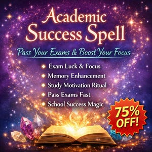 Academic Success Spell – Exam Luck, Focus, Memory Enhancement (Digital Service),