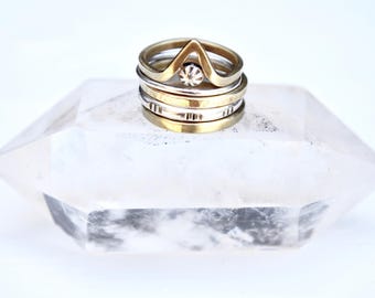 Custom / Arc Stacking Ring Set // Mixed Metal Stackable Bands