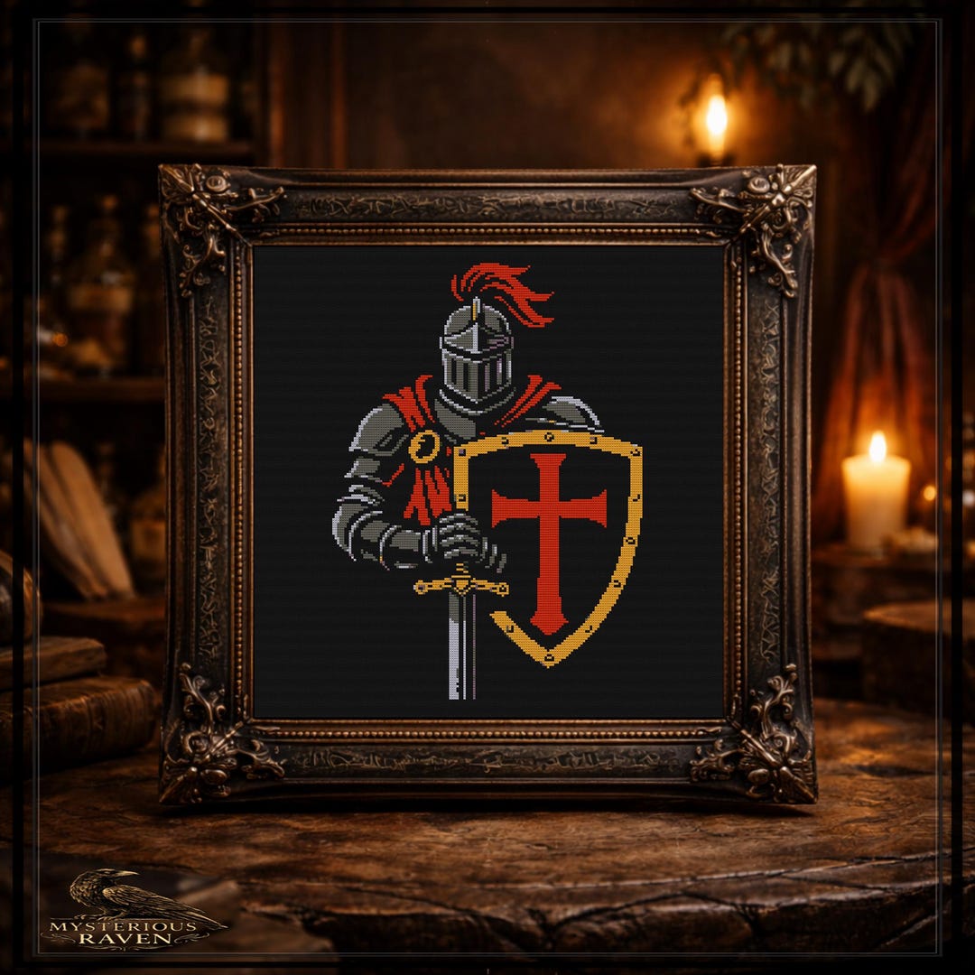 Templar Knight Pattern PDF, Crusader Shield Cross Stitch - Etsy