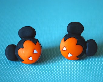 Halloween Mickey Mouse Earrings -- Vampire Mickey Mouse, Mouse Ears, Halloween Earrings