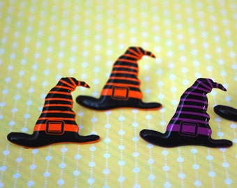 Witch Hat Earrings -- Witch Earrings, Witch Hat Studs, Striped Witch Hat Studs, Halloween Jewelry, You Choose the Color!