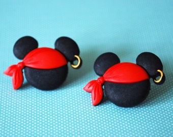 Halloween Mickey Mouse Earrings -- Pirate Mickey Mouse, Mouse Ears, Halloween Earrings