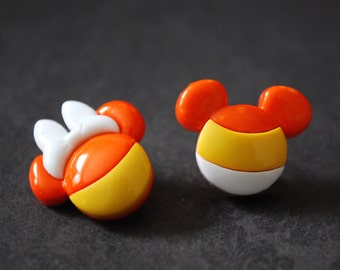 Halloween Mickey Mouse Earrings -- Candy Corn Mickey Mouse, Minnie Mouse, Mouse Ears, Halloween Earrings