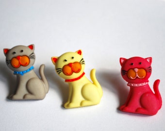 Cat Earrings -- Cat Studs, Cute Cats, Pick your favorite color!