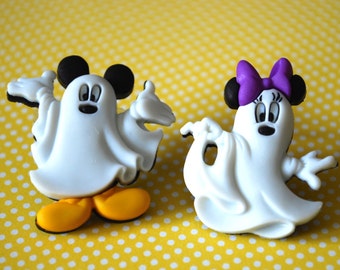 Halloween Mickey Mouse Ghost Earrings -- Mickey and Minnie Mouse, Mouse Ears, Halloween Earrings