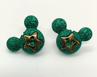 Mickey Mouse Earrings, Christmas Earrings -- Mickey Mouse, Mickey Mouse Star