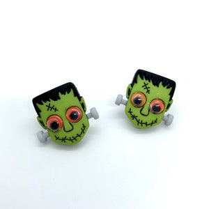 Frankenstein Earrings -- Halloween Earrings Frankenstein Studs, Halloween