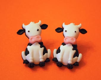 Cow Earrings -- Cow Studs, Bull Earrings, Bull Studs, Longhorn Studs