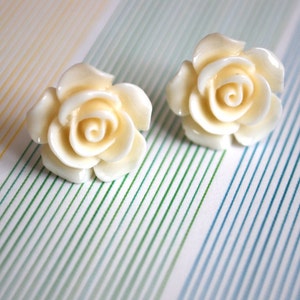 Ivory sale rose earrings