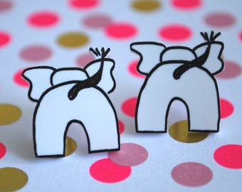 Elephant Studs -- Elephant Earrings, Handmade Studs, Lucky Elephant Earrings