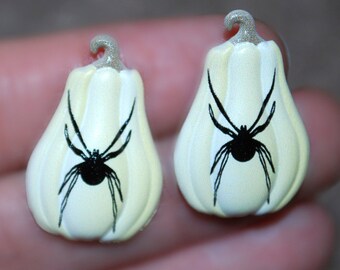 Pumpkin Earrings -- Unique Pumpkin Studs, White Pumpkin Earrings, Halloween Earrings, Jack-o Lantern