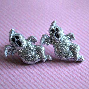 Ghost Earrings -- Ghost Studs, Boo! White Ghost Studs, Halloween Earrings, Geekery Jewelry