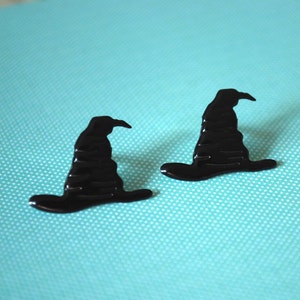 Witch Hat Earrings -- Witch Earrings, Witch Hat Studs, Witch Hat Studs, Halloween Jewelry