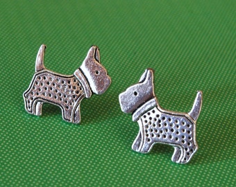 Dog Earrings -- Schnauzer, Welsh Terrier, Scottie Terrier, Studs, Silver Dog Earrings