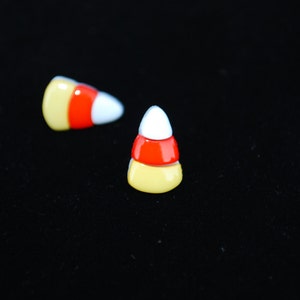 Candy Corn Earrings -- Candy Corn Studs, Halloween Earrings