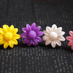 Daisy Earrings Daisy Studs, Flower Studs, Flower Earrings, Pick Your Favorite Color Pair image 2