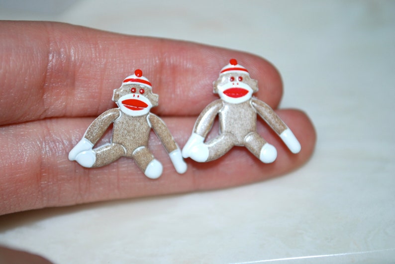 Sock Monkey Studs Sock Monkeys, Silver image 3