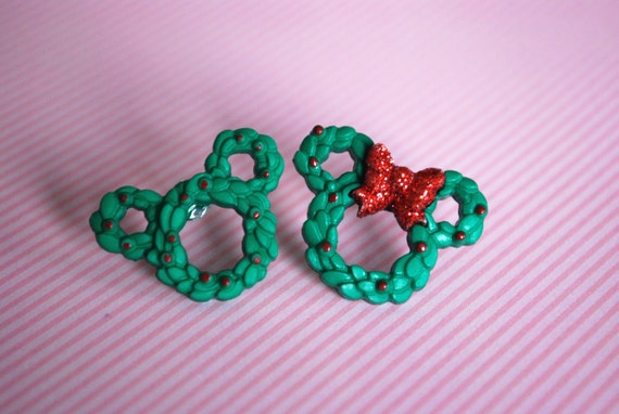 Mickey & Minnie Christmas Earrings 