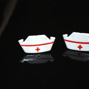 Nurse Hat Earrings -- Nurse Hat Studs, Silver, Nurse Earrings, Rn