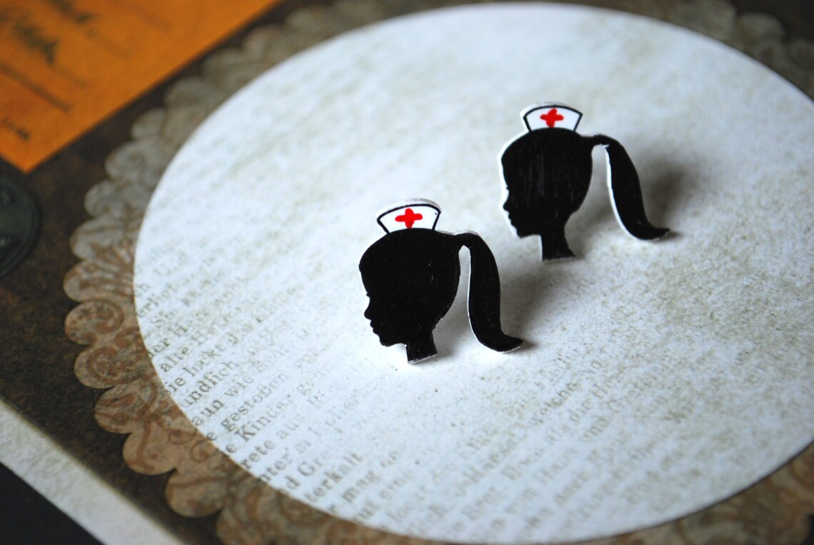 Nurse Earrings Nurse Studs Earrings for Nurses Nurses Cap Etsy