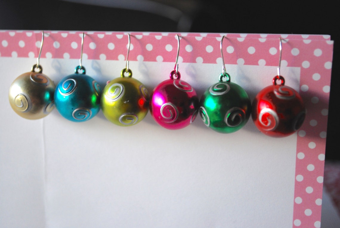 Ornament Earrings Christmas Ornament Earrings Christmas Etsy
