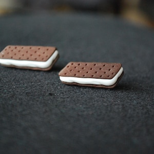 Ice Cream Earrings -- Ice Cream Sandwiches, Ice Cream Studs, Witty Earrings, Fun in the Sun
