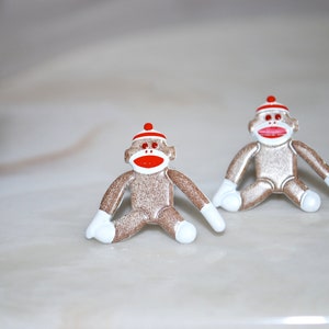 Sock Monkey Studs Sock Monkeys, Silver image 2