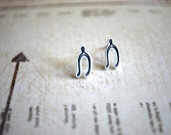 Wishbone Earrings -- Wishbone Studs, Tiny Wishbones, Nurse Earrings