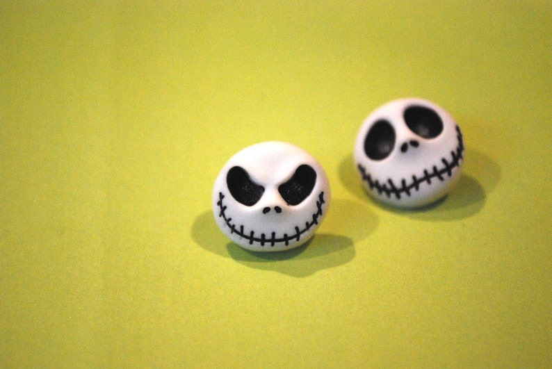 Nightmare Before Christmas Earrings -- Studs, Halloween, Jack Skellington Earrings 