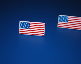 US Flag Studs -- U.S.A., U.S. Earrings, 4th of July, Independence Day Earrings, Red, White and Blue Flag