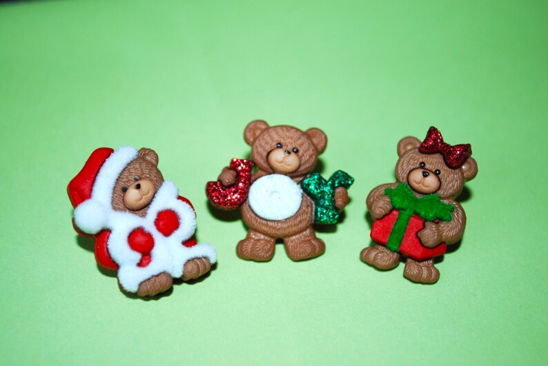 Christmas Bear Studs Bear Earrings Studs Pick your favorite! Bear Posts