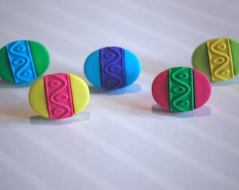 Easter Egg Earrings -- Easter Egg Studs, Easter Earrings, You choose the color!