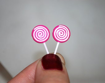 Lollipop Earrings -- Lollipop Studs, You choose the color!